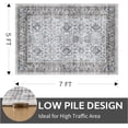 thumbnail image 2 of Rugs for Living Room Area Rug Carpet x Vintage Living Room Rugs for Bedrooms Machine Washable Rug for Dining Room Nusery Floral Distressed Grey Rug, 2 of 6
