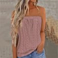 thumbnail image 2 of Besolor Womens Strapless Bandeau Tube Tops Casual Eyelet Embroidery Shirts Summer Vacation Trendy Backless Tank Tops, 2 of 5