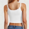 thumbnail image 3 of yillto Big Girls Camisoles Lace Neck Sleeveless Spaghetti Strap Ribbed Crop Tank Tops Summer Lightweight Tee, 3 of 5