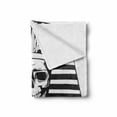 thumbnail image 2 of King Soft Flannel Fleece Throw Blanket, Egyptian Pharaoh Ruler Mummy Skull Skeleton for Egypt Lovers Print, Cozy Plush for Indoor and Outdoor Use, 50" x 60", Black and White, by Ambesonne, 2 of 6