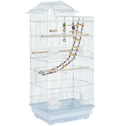 Yaheetech 39'' Large Parrot Cage Metal Bird Cage Canary Cockatiel w/Toys,White
