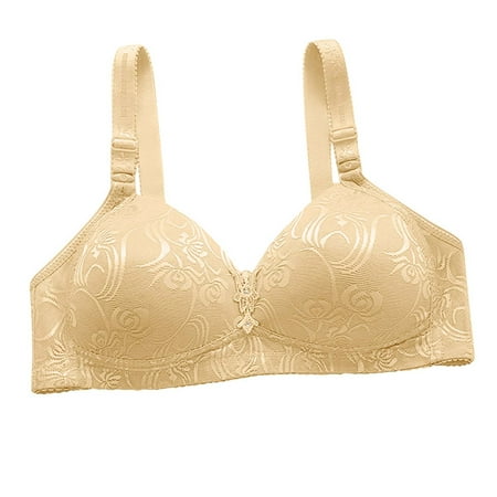 Diufon Wireless Comfortable Bra for Women Seamless Wide Strap Deep V Neck Bras Ladies Support Push Up Bralettes