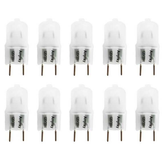 Anyray A1700F (10)-Pack 20 Watt G8 120V 130 Volt Halogen Light Bulb Frosted 20W 120 Volts G8S