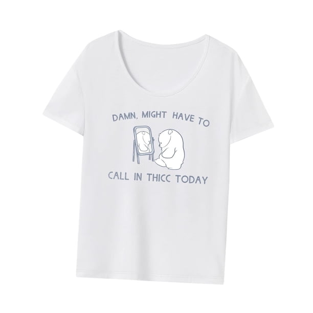 Camiseta de mujer, estilo urbano, de manga corta, cómoda, informal, moderna, básica, con cuello redondo, para viajar. M