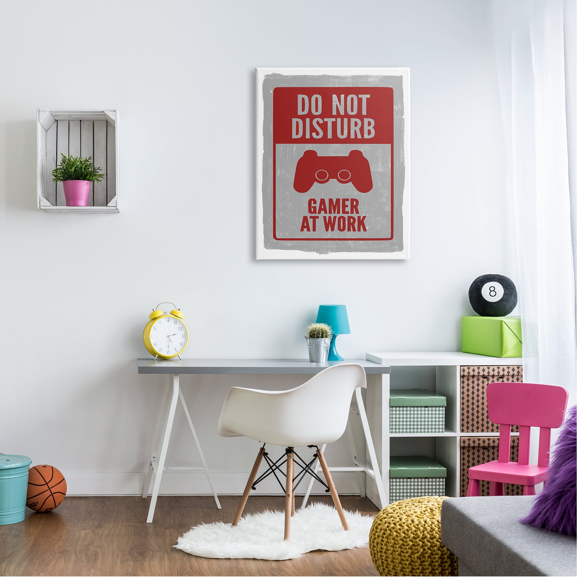 Stupell Industries Do Not Disturb Gamer Red Vintage Style Sign , 30 x 40, Design by Lux + Me Designs