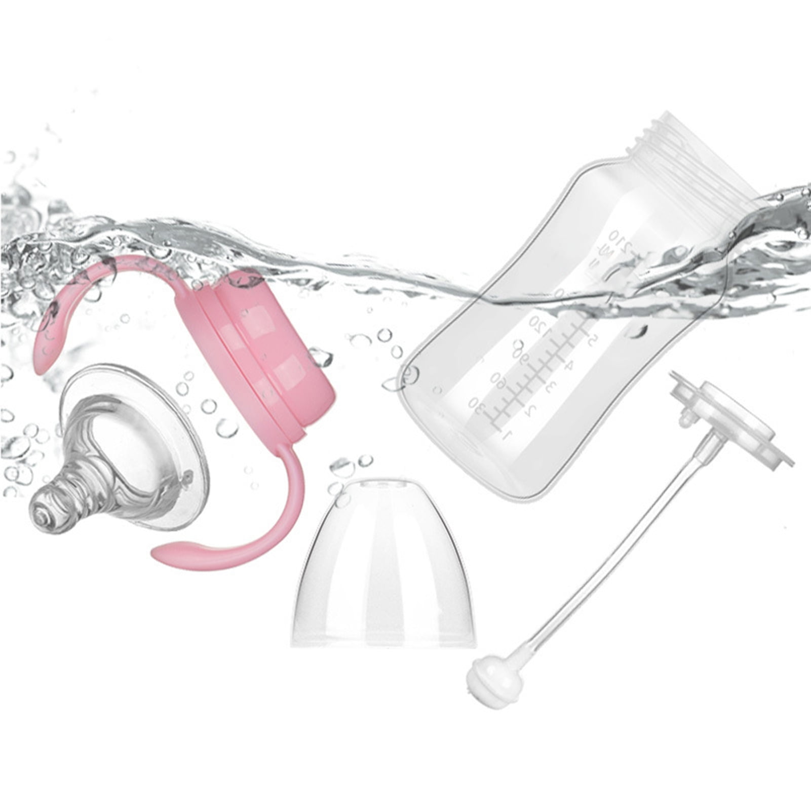 UDIYO 180/240/300ml Nipple Bottle PP 360 Degree Rotating Handle Newborn Bottle
