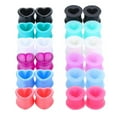 thumbnail image 3 of 24 Pieces Heart Shape Thin Silic Ear Gauges Set Piercing Jewelry Expander 8mm, 3 of 8