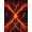 Red Orange Black, Pattern 1, variant on Design&I 4'x6' Washable Area Rug Flatweave Daily Traffic Ready Optical Fiery Cave Molten Grid Vanishing Visual Illusion Perspective for Dorm Room, Living Apartment