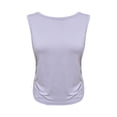thumbnail image 5 of Women's Workout Tank Tops Lightweight Sleeveless Athletic Tops Drawstring Side Ruched Yoga Running Shirts Light Purple L, 5 of 6