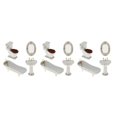 thumbnail image 2 of Vogacara 4pcs White Ceramic Bathroom Set Furniture Kits #2 1/12 Miniature Type1 NO1, 2 of 6