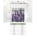 thumbnail image 6 of No Hook Shower Curtains with Snap in Liner, Purple Flowers Waterproof Fabric Shower Curtain, Spring Botanical Floral Wooden Grain Double Layers & See-Through Top Window Bathroom Curtains 72''x84'', 6 of 6