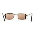 thumbnail image 4 of SA106 Mens Rimless Luxury Square Rectangle Ornate Metal Rim Sunglasses Gold Brown, 4 of 4