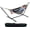 Black White, variant on Double Hammock with Stand, 450 lb Capacity, Portable Cotton Hammock for Two Adults with Travel Bag, Ocean Stripe