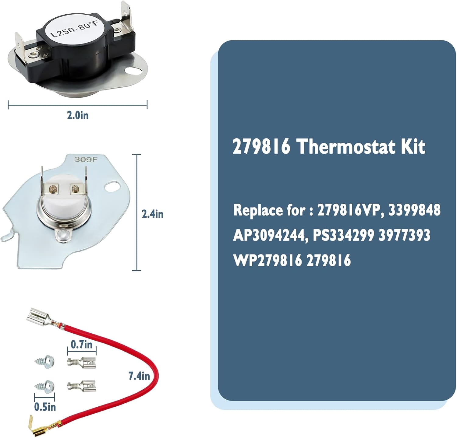 3387747 WP3387747 Dryer Heating Element Compatible with Kenmore Whirlpool Maytag dryer - Replaces PS11741416 W11344457 AP6008281 8527865 AP2947033 PS344597 W11045584