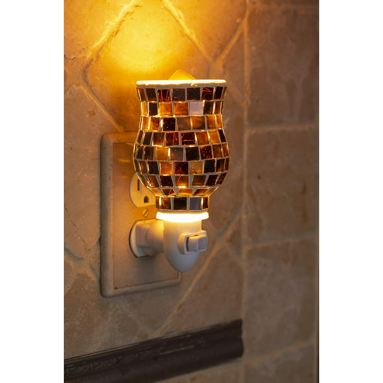 Dawhud Direct | Mosaic Glass Plug-In Fragrance Wax Melt Warmer (radiant Sienna)
