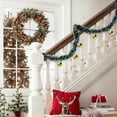 thumbnail image 4 of Christmas Tinsel Garland Decor, Dark Green Snowy White Tips Garland with Balls, Holiday Party Xmas Tree Decoration 2M (Red), 4 of 6
