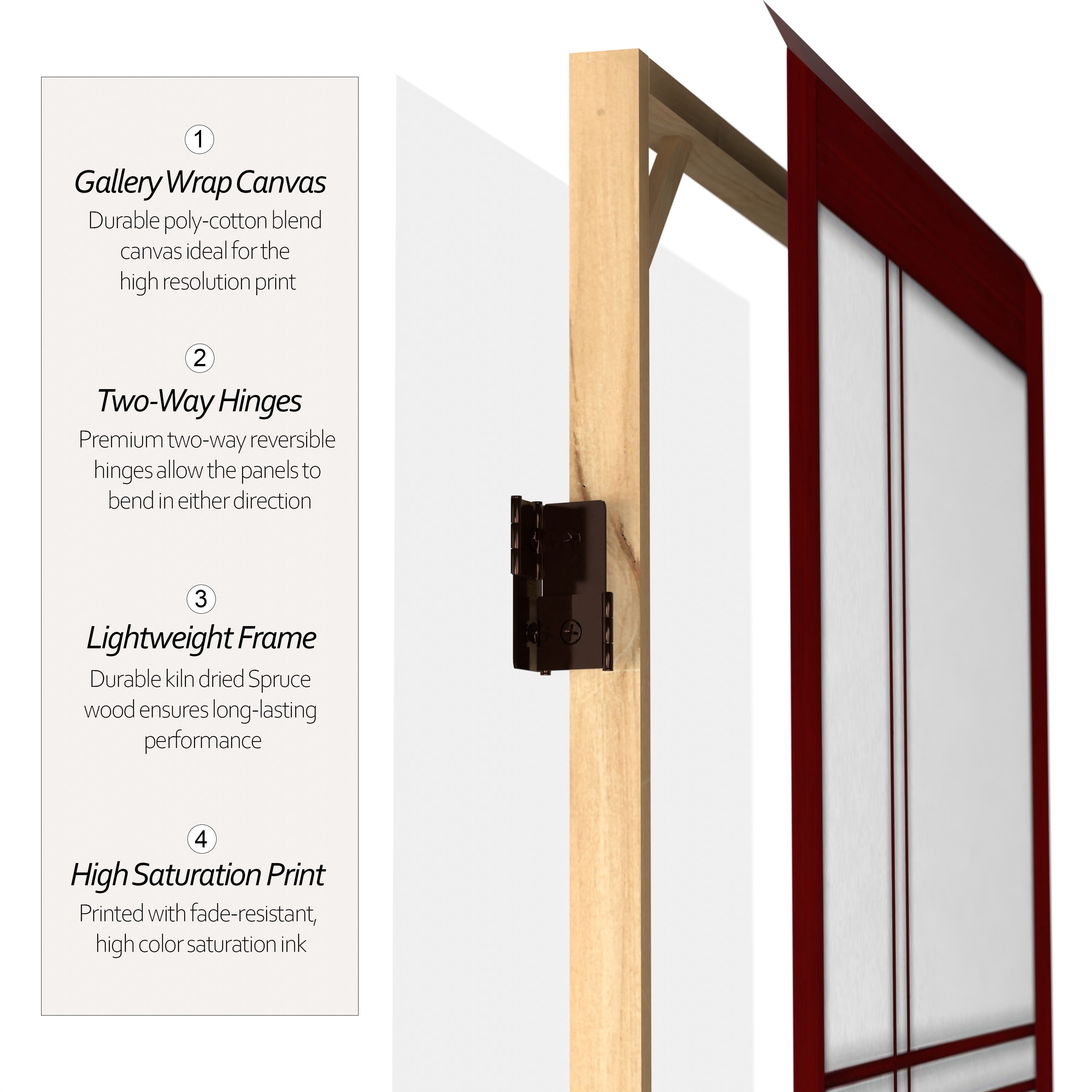 Oriental Furniture 6 ft. Tall Canvas Double Cross Screen - Rosewood - 6 Panel