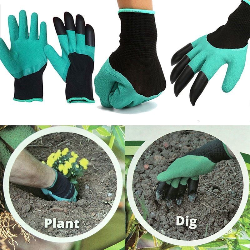 New Garden GENIE Gloves For Digging /& Planting With4 ABS Plastic Claws Gardening