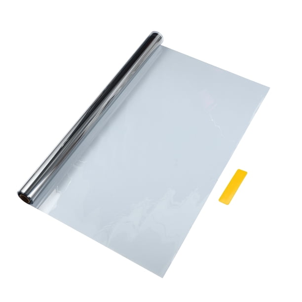 Película de tinte para ventanas de coche Unique Bargains Película de privacidad para coche Nano Cerámica PET 9.84 pies x 29.92 pulgadas 1 Pc Tono plateado VLT 60% IRR 60% UVR 55%