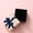 A004- Style D, variant on Small Gift Box, Small Jewelry Gift Box, Bridesmaid Gift Box, Valentine's Day Gift Box, 7.5 X 7.5 X 3.5 Inch Square Hard Paper Gift Case with Navy Satin Ribbon Bow, Detachable Lid