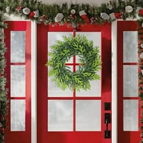 HomeKingdee Christmas Wreath Front Door,Real Touch Norfolk Pine Wreath,Artificial Winter Pine Wreath, Faux Green Wreaths for Wall Window Porch Farmhouse