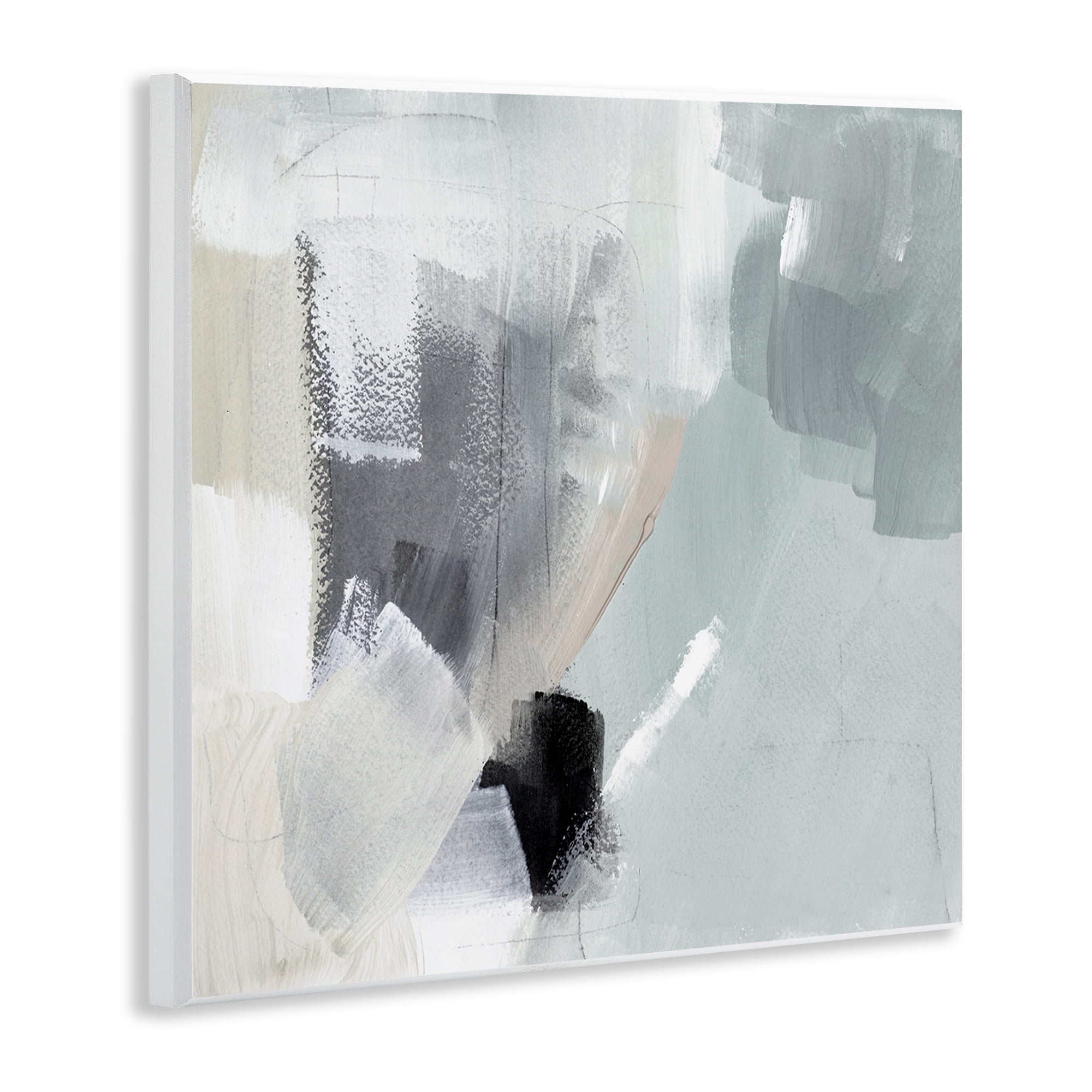 Stupell Industries Quiet In Grays Abstract Painting Unframed Art Print Wall Art, 12 x 12