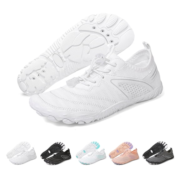 Hiking Barefoot Shoes for Women Men Non-Slip & Breathable Athletic Barefoot Wide Toe Water Shoes Lightweight Perfect for Walking,Running,and Swimming white 38