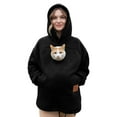 thumbnail image 2 of Stralyhd Cat Pouch Hoodie for Women Oversized Sweatshirts with Large Pocket Sharpa Warm Pet Care Hoodie Hooded Animal Holder Pullover Black XXL, 2 of 9