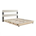 thumbnail image 3 of Full Size Upholstered Platform Bed with Light and Upholstered Headboard, 600lbs Load Capacity Wood Bed Frame, 3 of 8