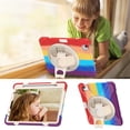 thumbnail image 6 of Dteck Case for iPad Air 4th Gen, Heavy Duty Hybrid Rugged Shockproof Kids-Friendly Case with Shoulder Strap, Handle Strap, Kickstand for iPad Air 10.9 inch 4th Gen 2020 Release, Rainbow, 6 of 9