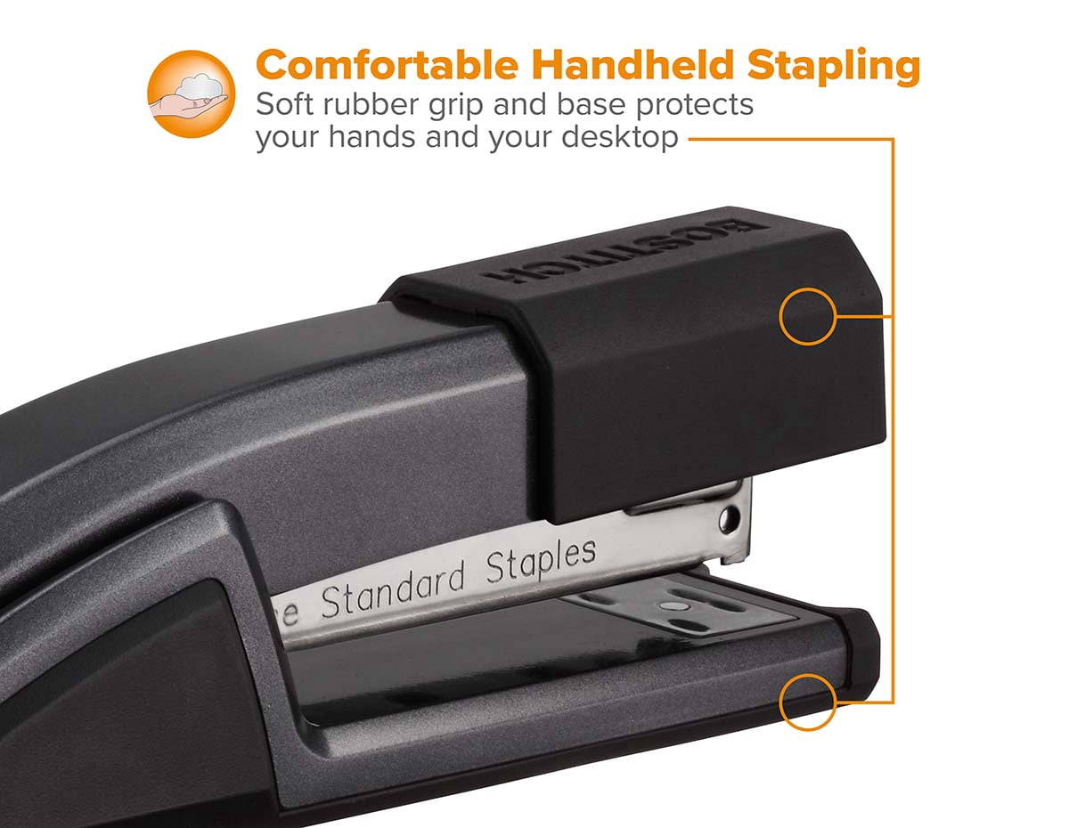 Bostitch Epic Stapler, 25-Sheet Capacity, Gray with Rubber Grip