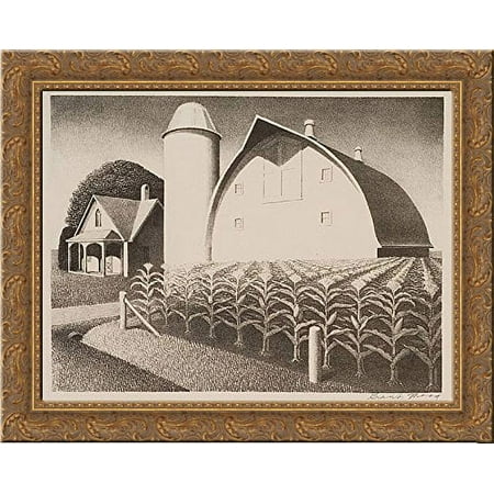 Fertility 24x20 Gold Ornate Wood Framed Canvas Art by Grant Wood