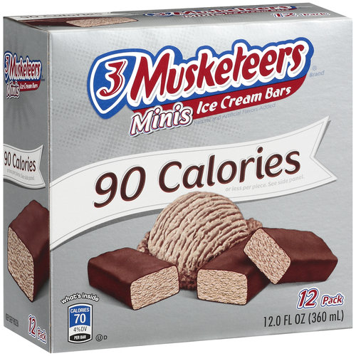 3 Musketeers, Minis Chocolate Ice Cream Bars, 12 Ct