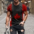 thumbnail image 2 of Feancey Big and Tall Shirts for Men Canadian Flag T-Shirts Summer Short Sleeve Crewneck Patriotic Graphic Tees Slim Fit Muscle Athletic Tops Limited Time Sales Today, 2 of 5