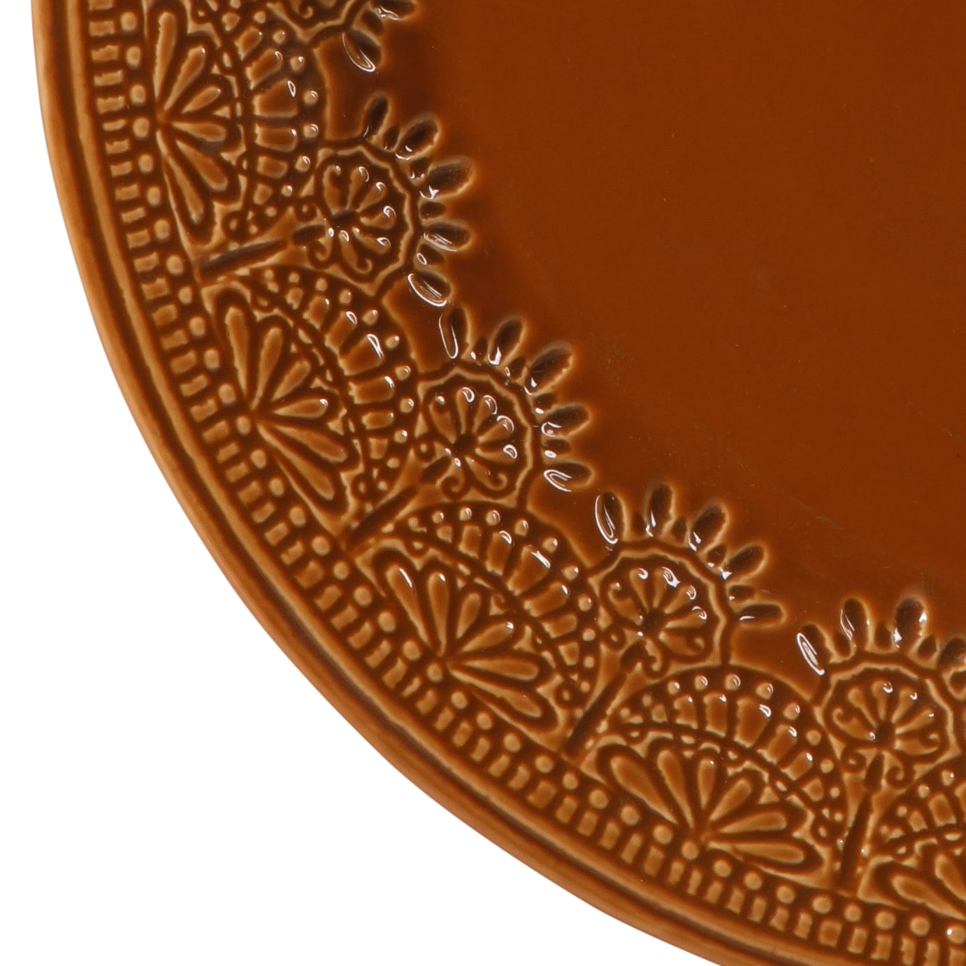 The Pioneer Woman Vintage Lace 12-Piece Ceramic Dinnerware Set, Caramel