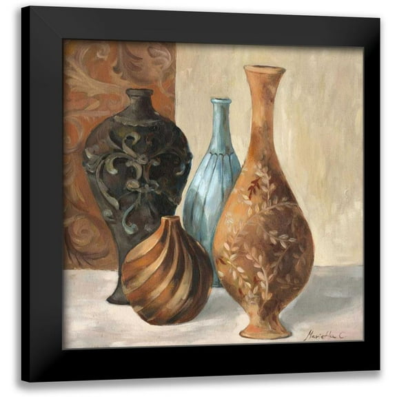 Cohen, Marietta 12x12 Black Modern Framed Museum Art Print Titled - Spa Vases I