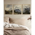 thumbnail image 2 of Drsoum Vintage Wall Art Mountain Landscape Painting Retro Meadow Scenery Farmhouse Kitchen Living Room Decor 11x14in3pcs Brown Framed, 2 of 7