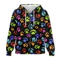 thumbnail image 3 of Garronmavis Colorful Dog Paw Women Sweatshirt Oversized Long Sleeve Lightweight Casual Womens Oversized Zip Up Sweatshirt Warm Soft Fall Sweaters Hoodies Zip Up Shirts Clothes, 3 of 7