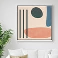 thumbnail image 2 of PixonSign Framed Canvas Print Wall Art Geometric Mid-Century Green and Black Shapes Abstract Circle Illustrations Modern Art Relax/Calm Warm for Living Room, Bedroom, Office - 24"x24" White, 2 of 5