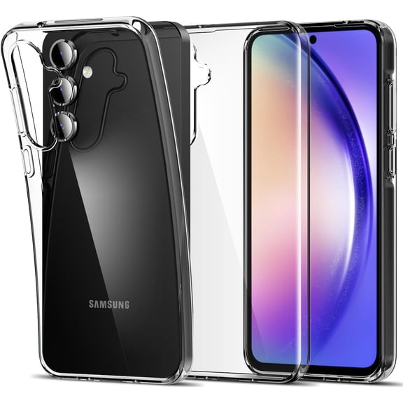 Clear Case for Samsung Galaxy A55, Ultra [Slim Thin] Flexible Scratch Resistant Transparent TPU Shockproof Gel Rubber Soft Silicone Protective Phone Case Cover for Samsung Galaxy A55 5G (Clear)