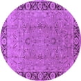 thumbnail image 1 of Ahgly Company Indoor Round Oriental Purple Traditional Area Rugs, 5' Round, 1 of 4