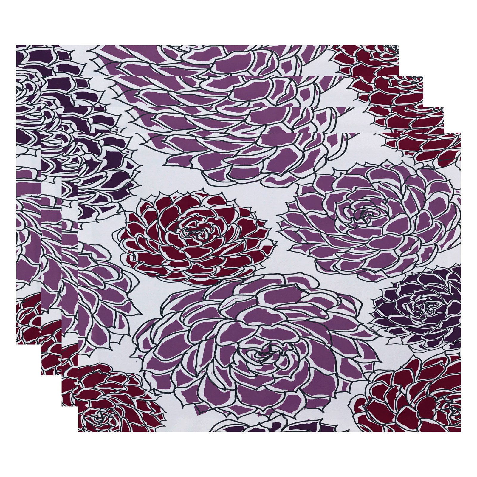 Simply Daisy 18" x 14" Olivia Floral Print Placemat (Set of 4)