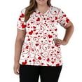 thumbnail image 5 of Valentine Day Scrub Tops for Woman Love Heart Print Nursing V Neck Medical Uniforms Short Sleeve Plus Size Quick Dry Scrubs with Pockets Red L, 5 of 5