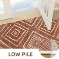 thumbnail image 3 of 9'x12' Area Rugs for Living Room, Machine Washable Non-Slip Carpet, Soft Faux Wool Low Pile Moroccan Farmhouse Western Rug, Reddish Brown, 3 of 6