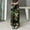 Green, variant on CHUOU Womens Baggy Cargo Camo Print Pants Streetwear Hop Joggers Sweatpants Drawstring Casual Loose Wide Leg Trousers