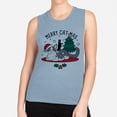 thumbnail image 2 of Merry Catmas Women's Muscle Tank X-Large Stonewash Denim, 2 of 5