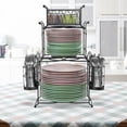 thumbnail image 2 of 7-Piece Buffet Picnic Caddy Stackable Set - Plate Napkin and Silverware Holder for Bedroom, Living Room, Office, 2 of 8