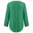 thumbnail image 4 of SDNall Womens Summer Long Sleeve Zip Casual Tunic V-Neck Rollable Blouse Tops, 4 of 9