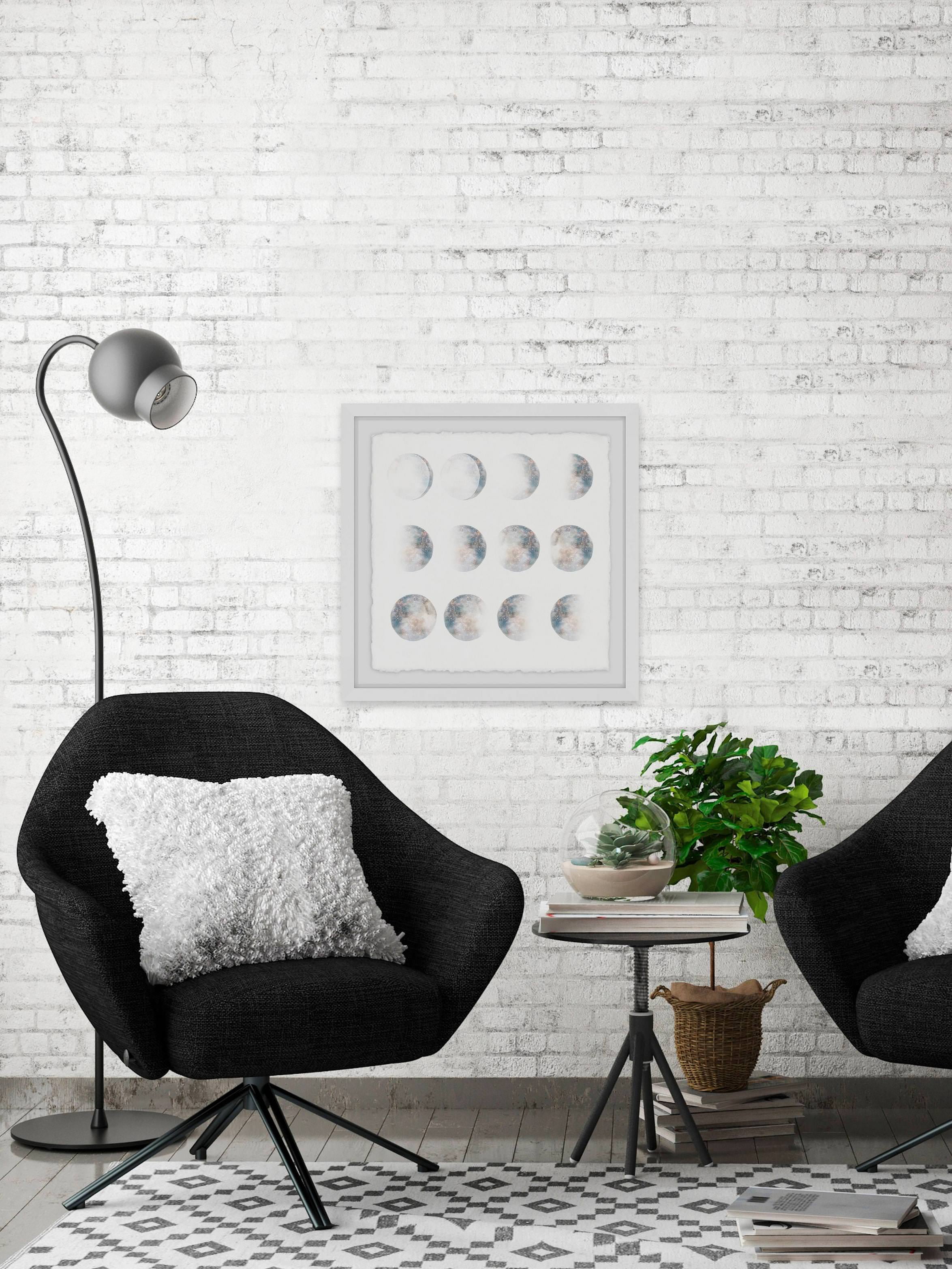 Moon Phase Framed Painting Print