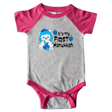 

Inktastic It s My 1st Hanukkah Cute Bear with Dreidel Gift Baby Boy or Baby Girl Bodysuit